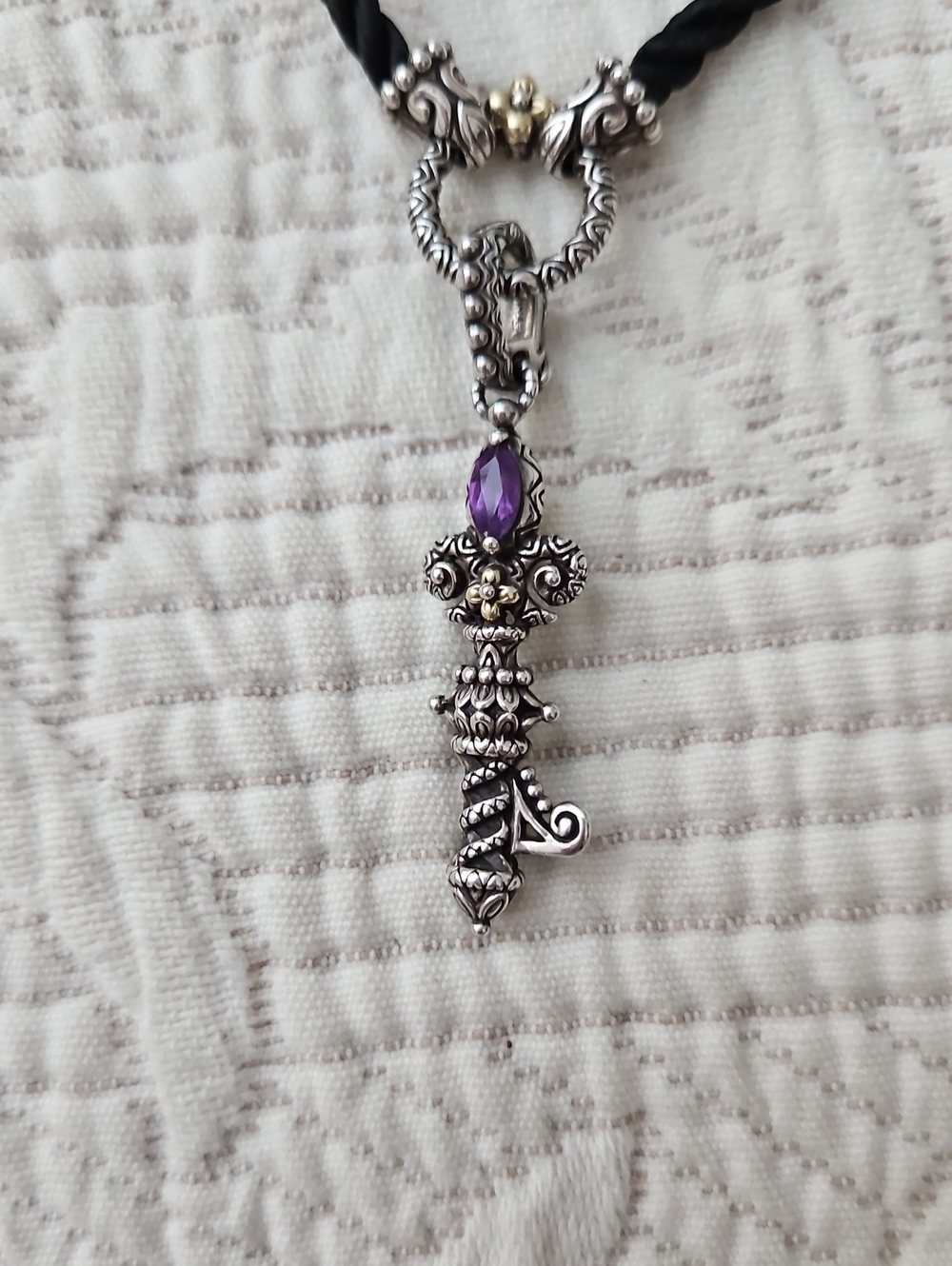Barbara Bixby Amethyst Key Pendant And Necklace